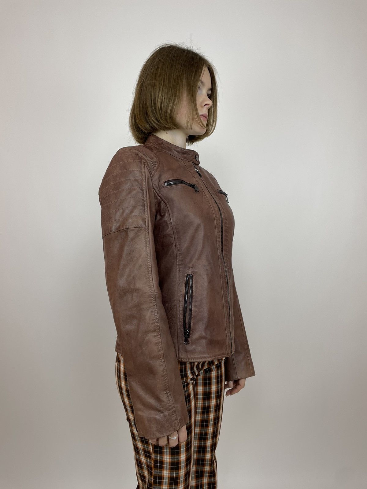 Other LAKELAND Buttermere Leather Racer Jacket in Bourbon Women’s Size M / US 6-8 / IT 42-44 - 8 Thumbnail