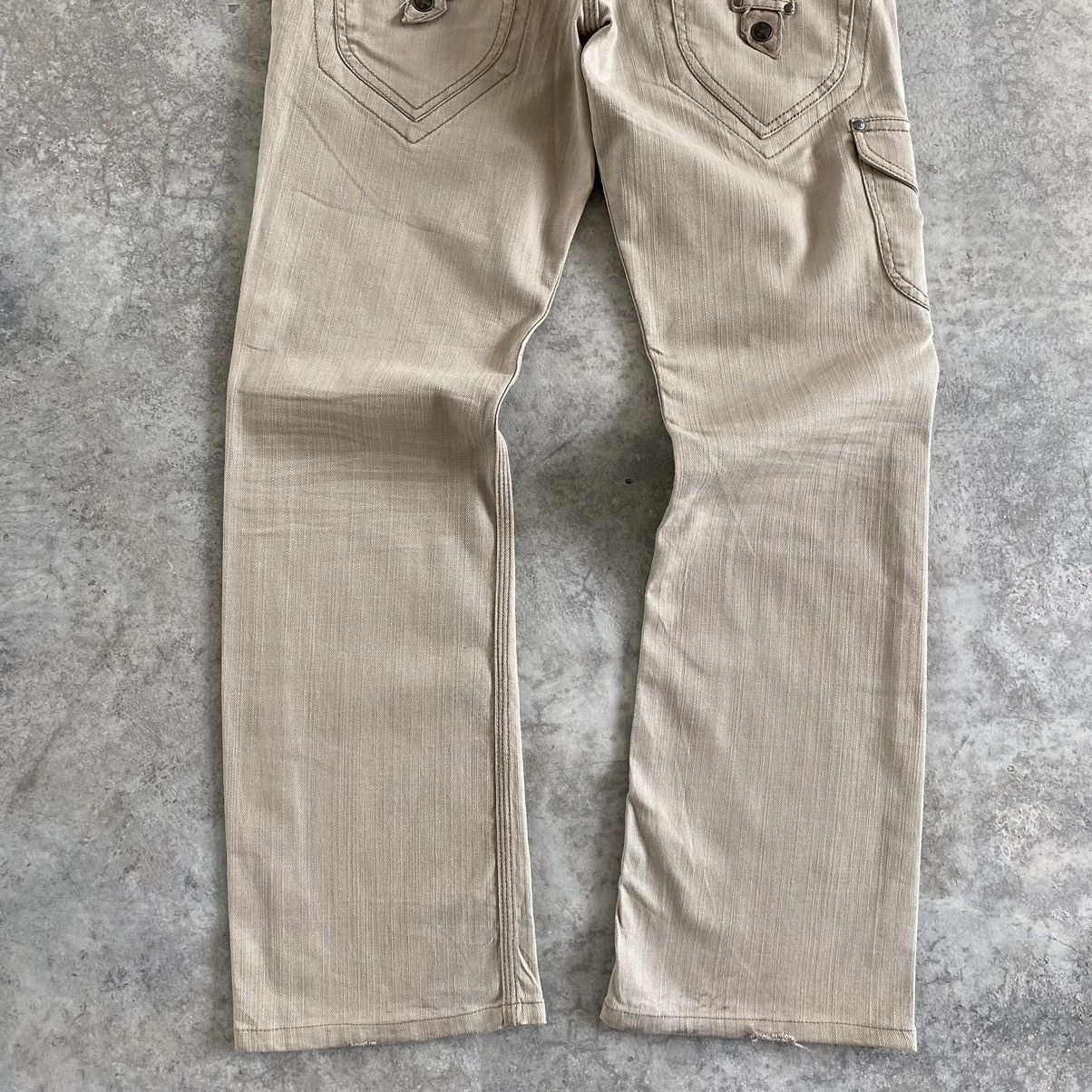 Matsuda Nicole Club For Men Leather Trimmed Flare Leg Bootcut Denim Size US 31 - 16 Thumbnail