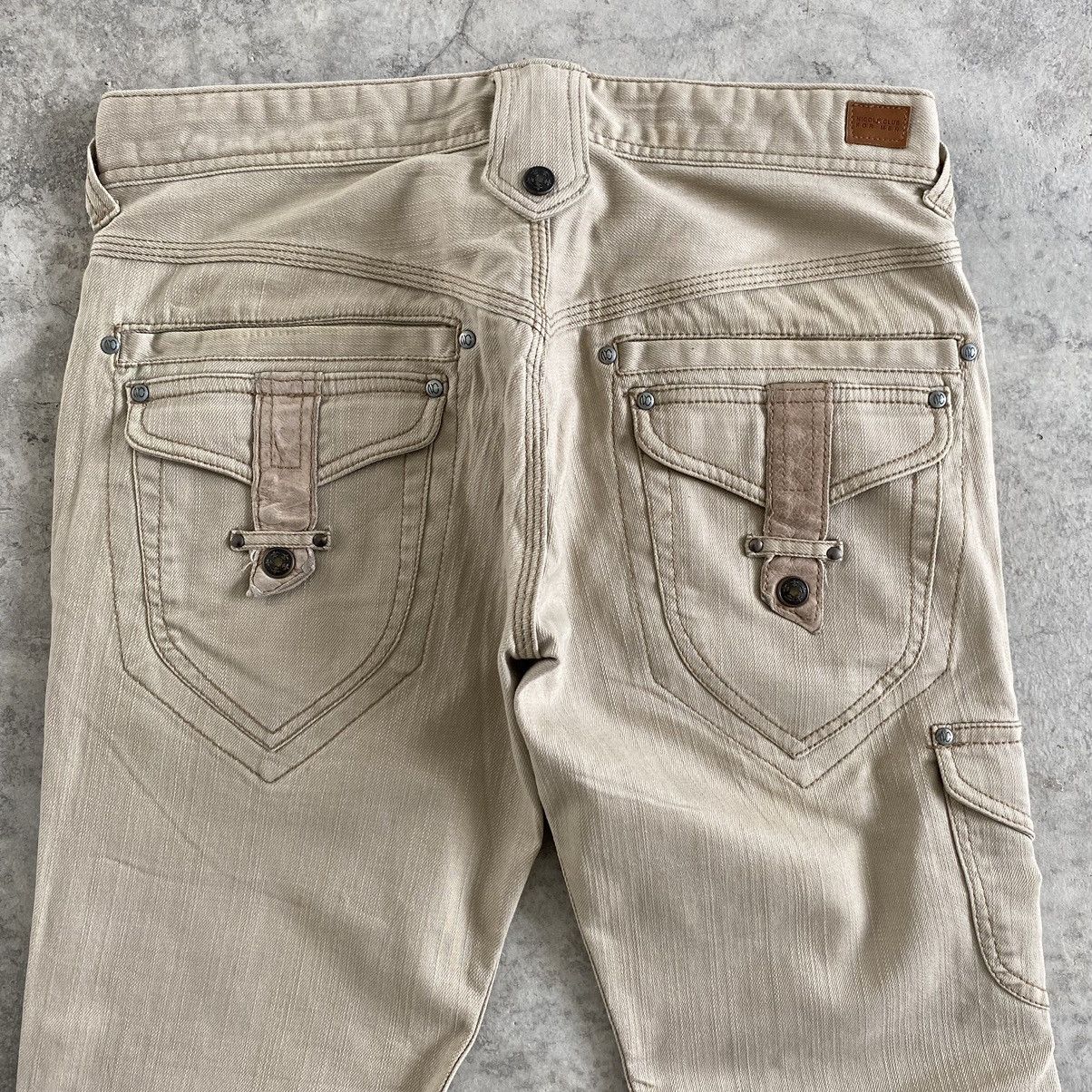 Matsuda Nicole Club For Men Leather Trimmed Flare Leg Bootcut Denim Size US 31 - 19 Thumbnail