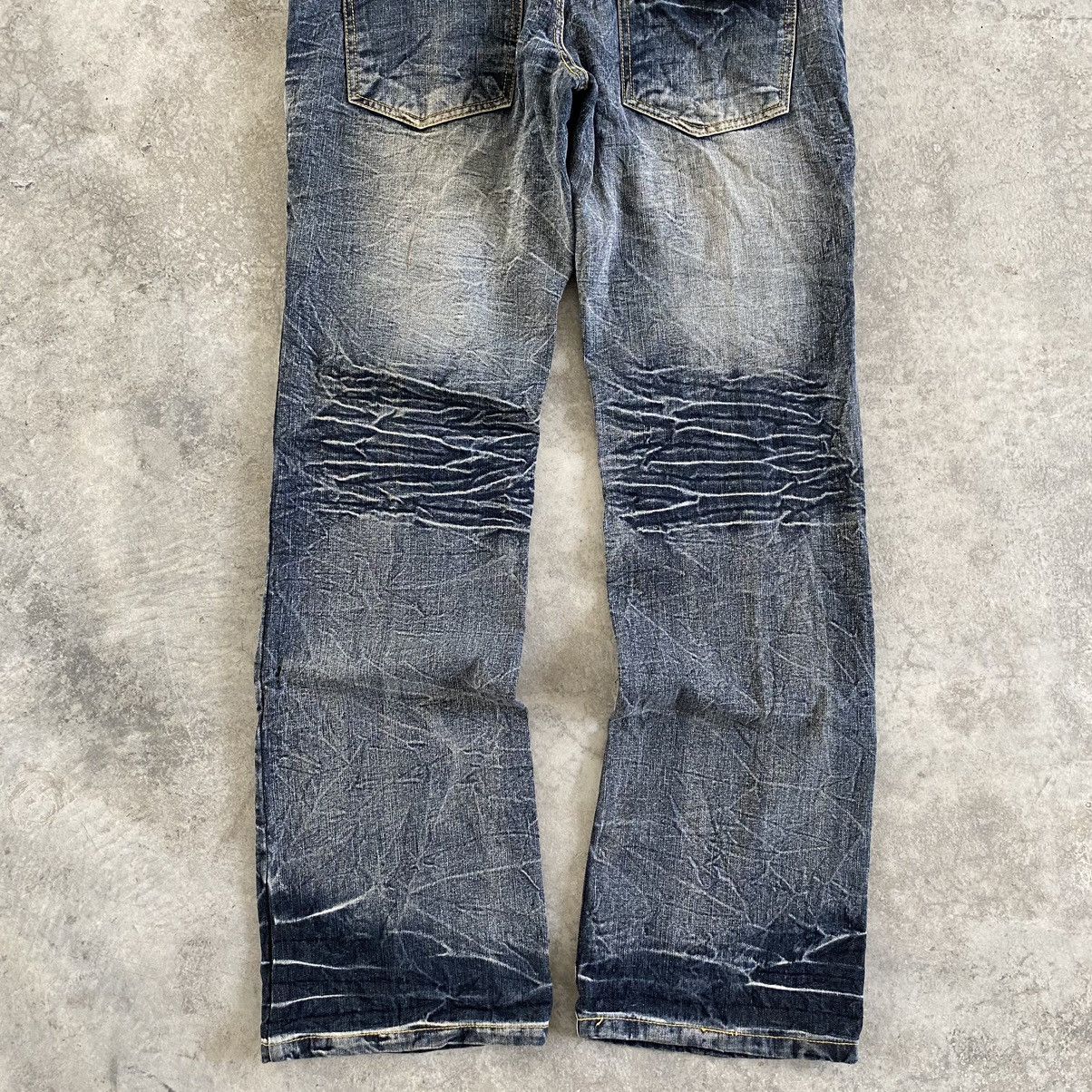 Japanese Brand Black Barbara Double Waist Lace up Distressed Flared Jeans Size US 32 / EU 48 - 16 Thumbnail