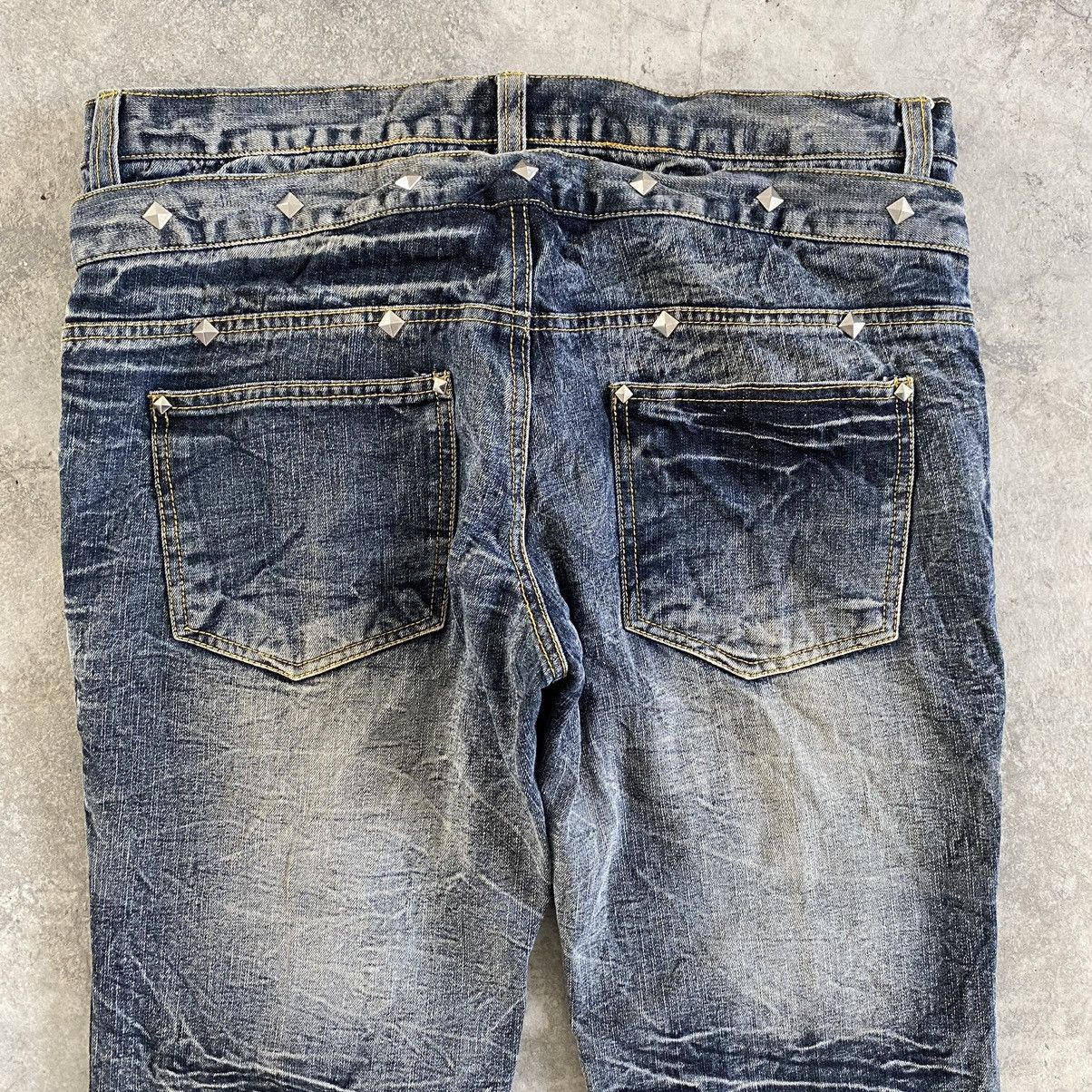 Japanese Brand Black Barbara Double Waist Lace up Distressed Flared Jeans Size US 32 / EU 48 - 18 Thumbnail