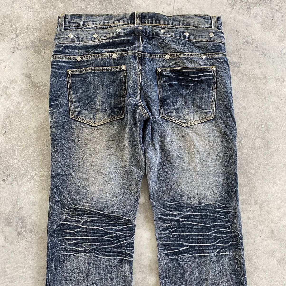 Japanese Brand Black Barbara Double Waist Lace up Distressed Flared Jeans Size US 32 / EU 48 - 15 Thumbnail