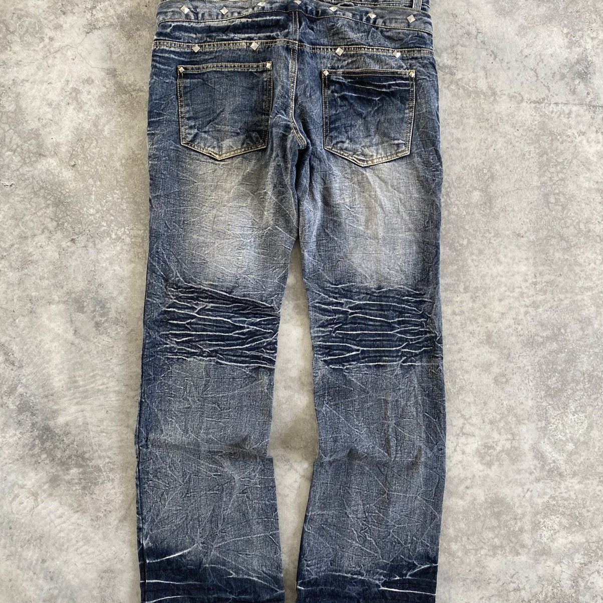 Japanese Brand Black Barbara Double Waist Lace up Distressed Flared Jeans Size US 32 / EU 48 - 17 Thumbnail