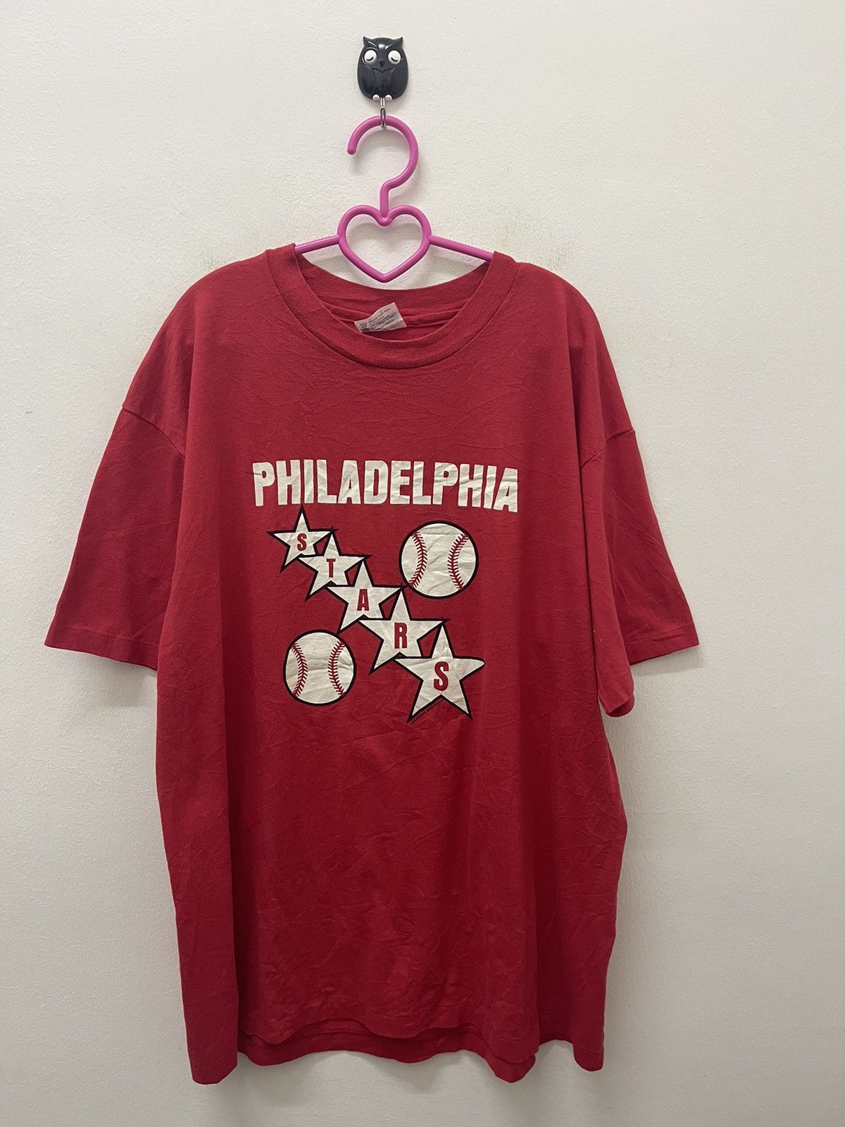 image of Made In USA x Mlb Vintage Philadelphia Stars Baseball Nostalgia Tee in Red, Men's (Size XL)