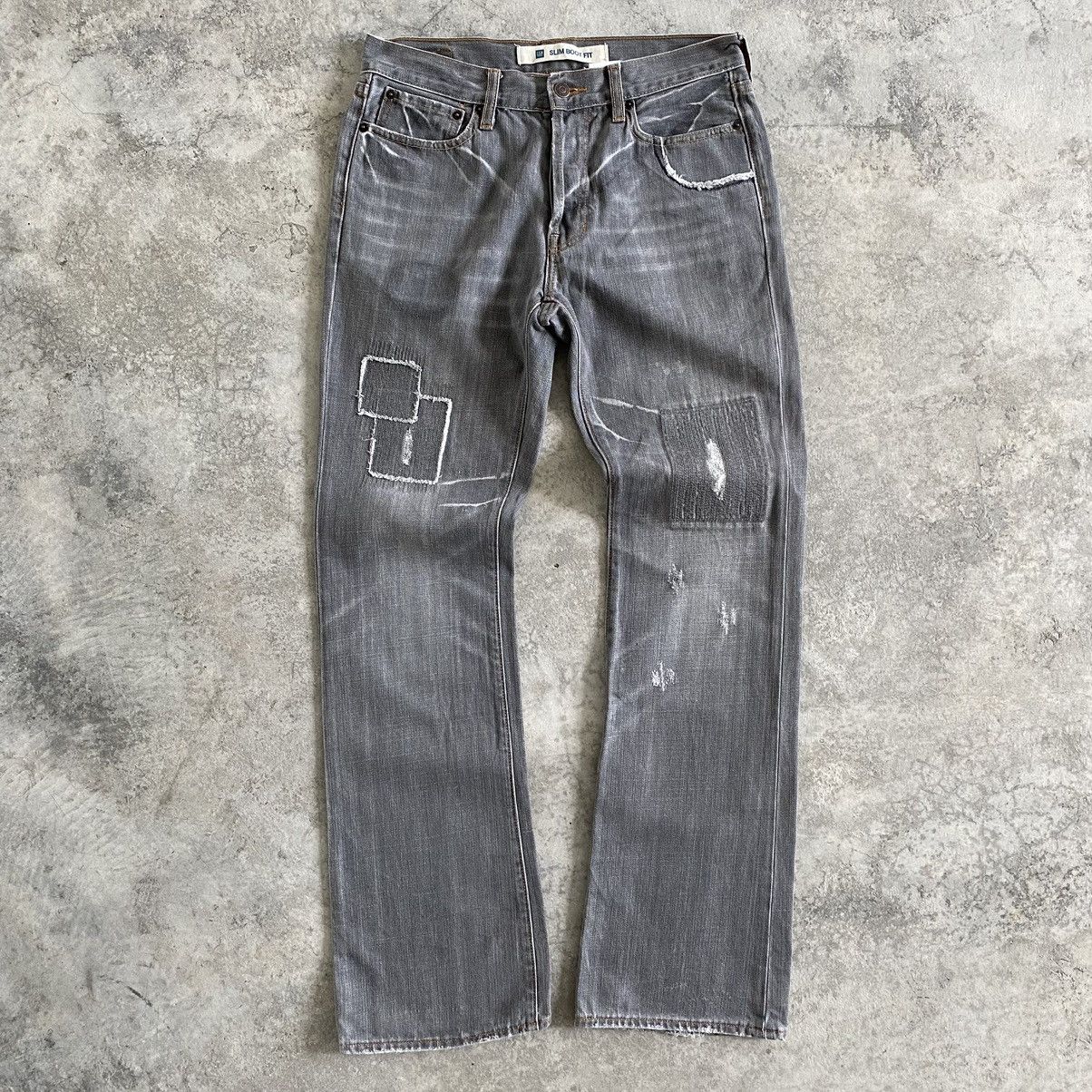 Gap × Vintage Vintage Gap Boot Fit Distressed Flared Denim Jeans Size US 30 / EU 46 - 1 Thumbnail