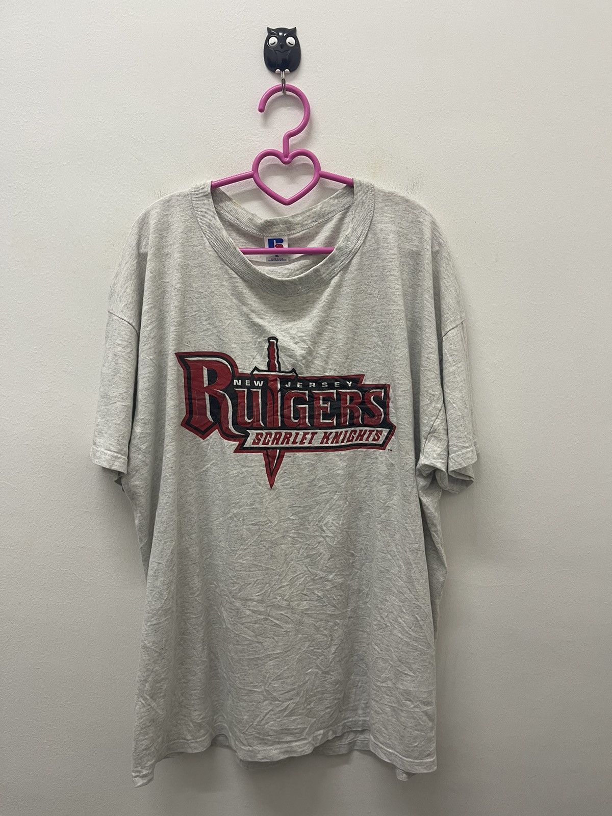 image of Made In USA x NCAA Vintage New Jersey Rutgers Scarlet Knights Tee in Grey, Men's (Size XL)