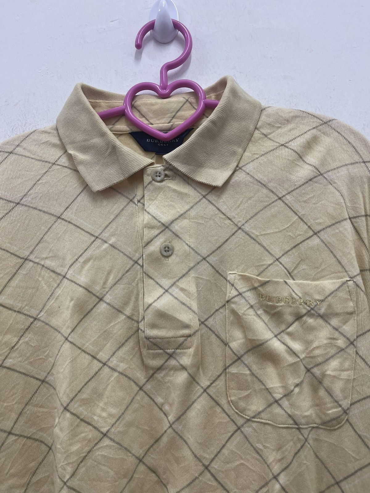 Burberry Rare Vintage BURBERRY Golf Checkered Long Sleeve Polo Size US M / EU 48-50 / 2 - 2 Thumbnail