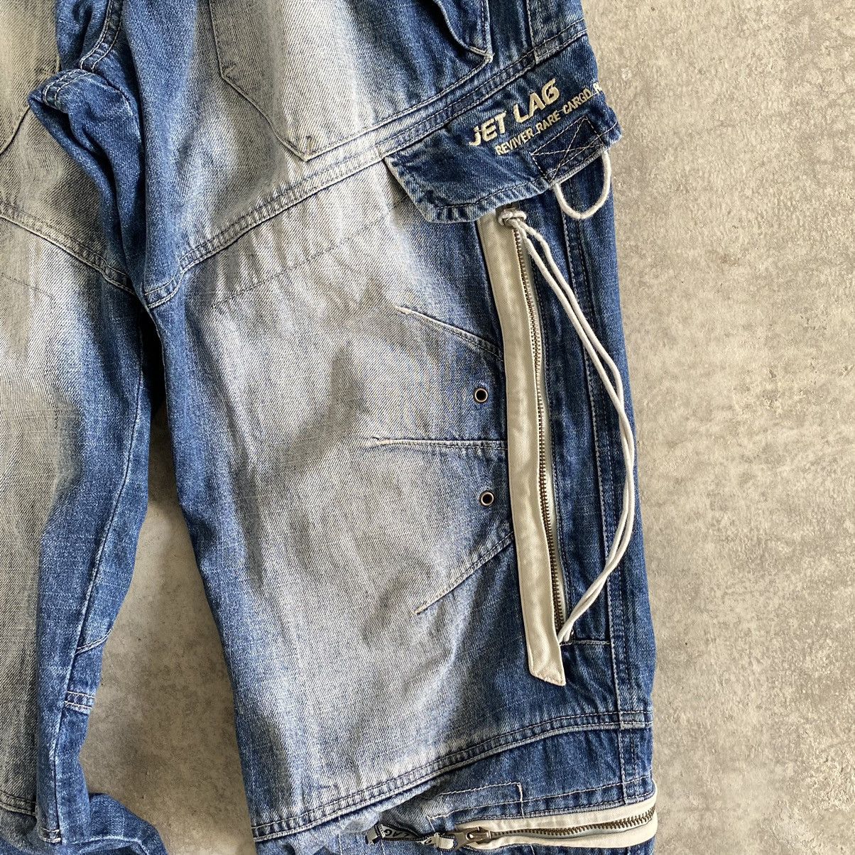 Jet Lag Vintage Jet Lag Washed Blue Baggy Cargo Jeans Size US 30 / EU 46 - 11 Thumbnail
