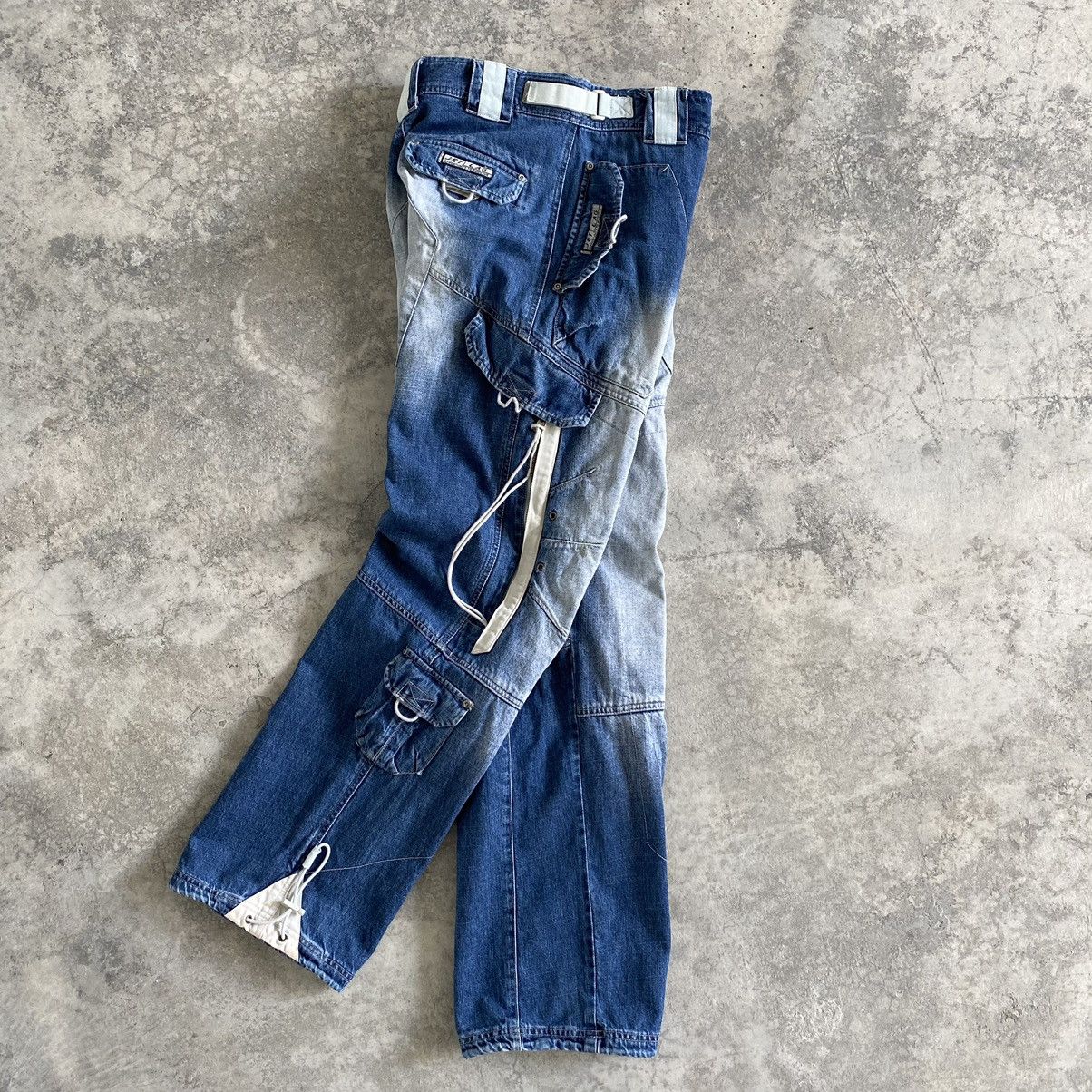 Jet Lag Vintage Jet Lag Washed Blue Baggy Cargo Jeans Size US 30 / EU 46 - 3 Thumbnail