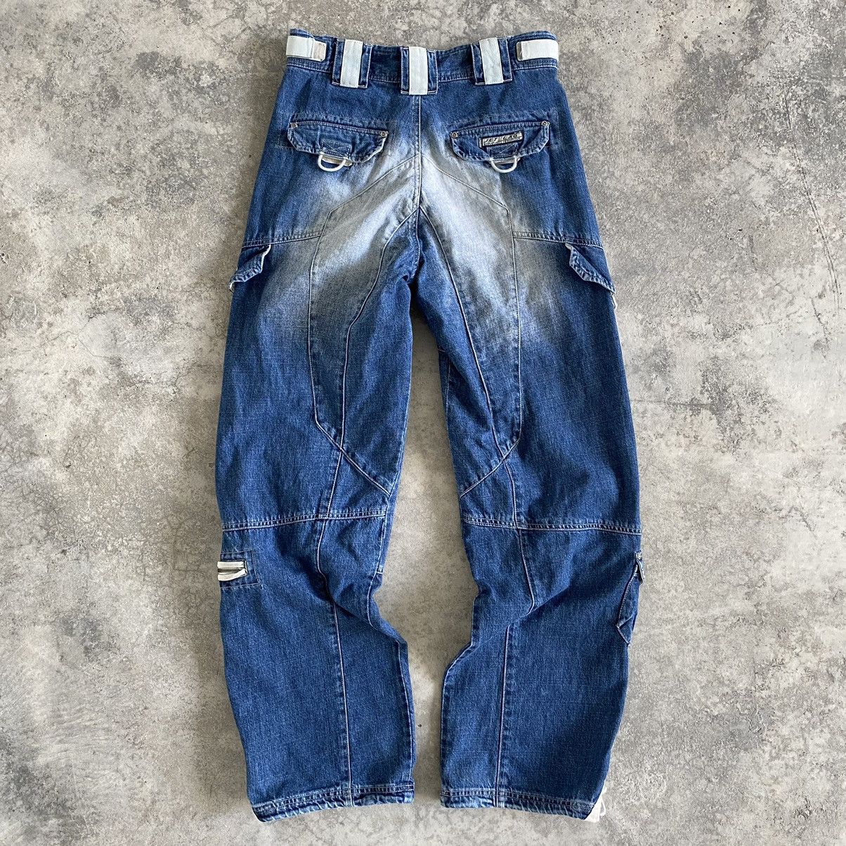 Jet Lag Vintage Jet Lag Washed Blue Baggy Cargo Jeans Size US 30 / EU 46 - 14 Thumbnail