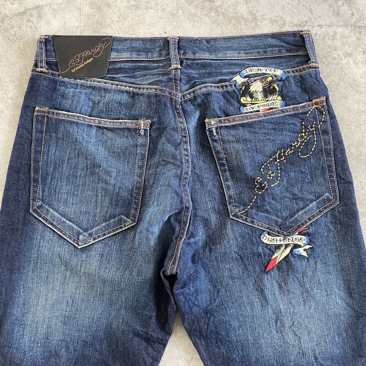 Ed Hardy Ed Hardy by Cristian Audigier Embroidery Baggy Denim Jeans Size US 34 / EU 50 - 20 Thumbnail