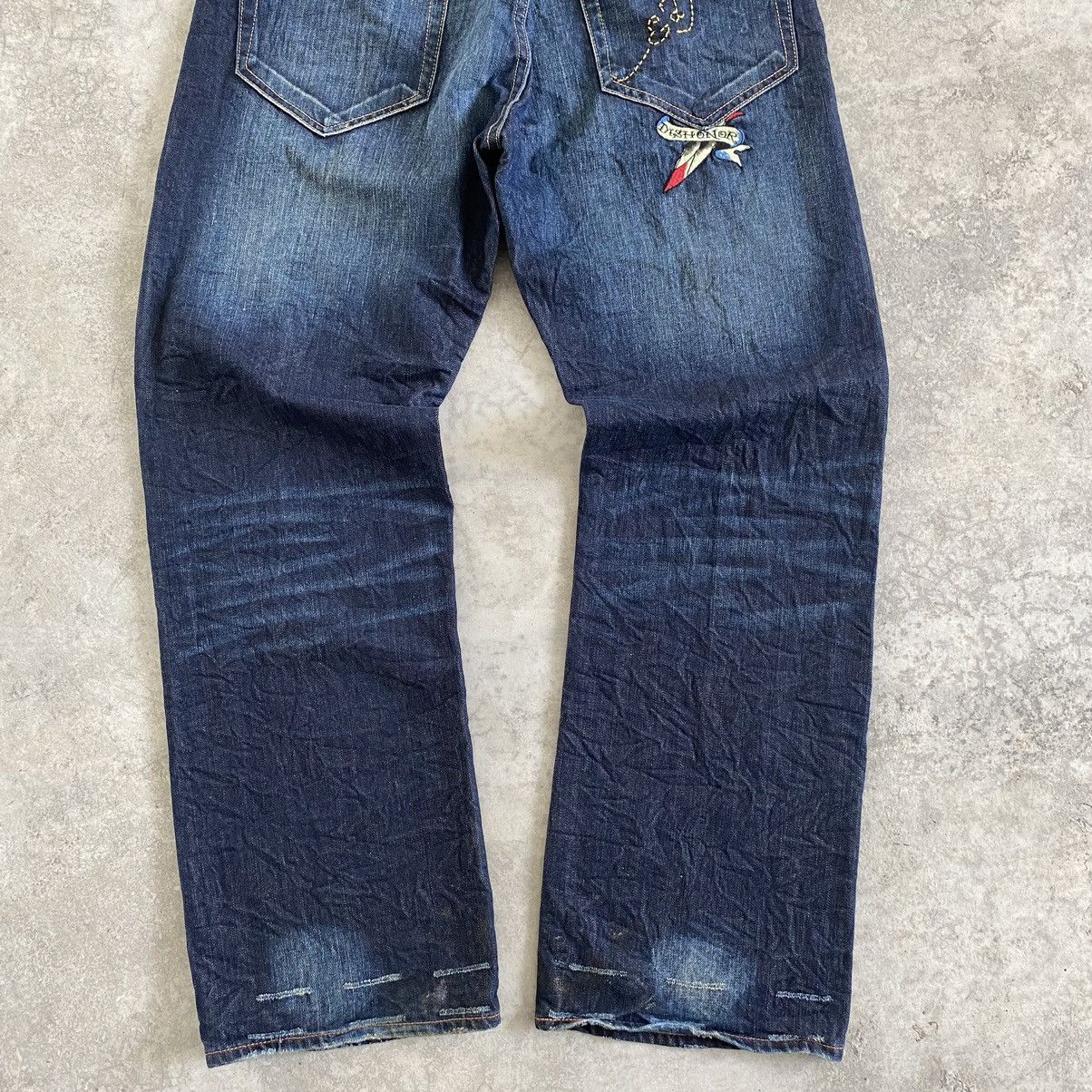 Ed Hardy Ed Hardy by Cristian Audigier Embroidery Baggy Denim Jeans Size US 34 / EU 50 - 17 Thumbnail