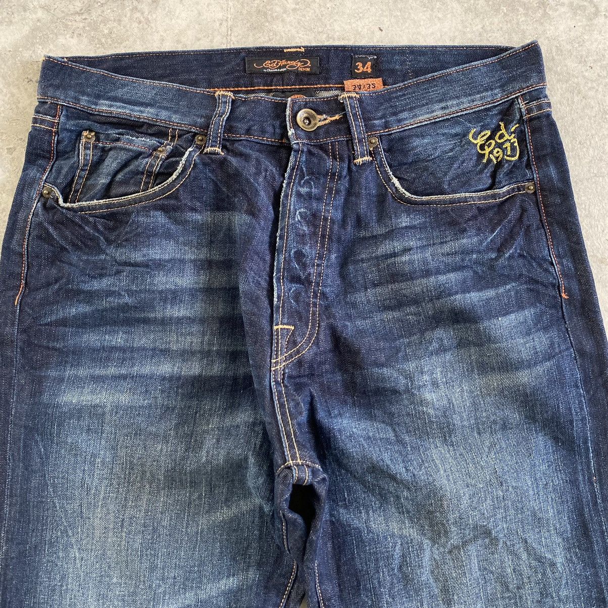 Ed Hardy Ed Hardy by Cristian Audigier Embroidery Baggy Denim Jeans Size US 34 / EU 50 - 11 Thumbnail
