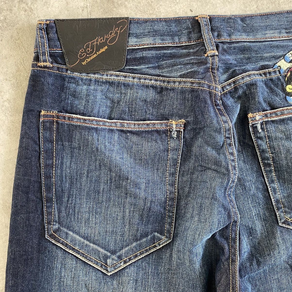 Ed Hardy Ed Hardy by Cristian Audigier Embroidery Baggy Denim Jeans Size US 34 / EU 50 - 21 Thumbnail
