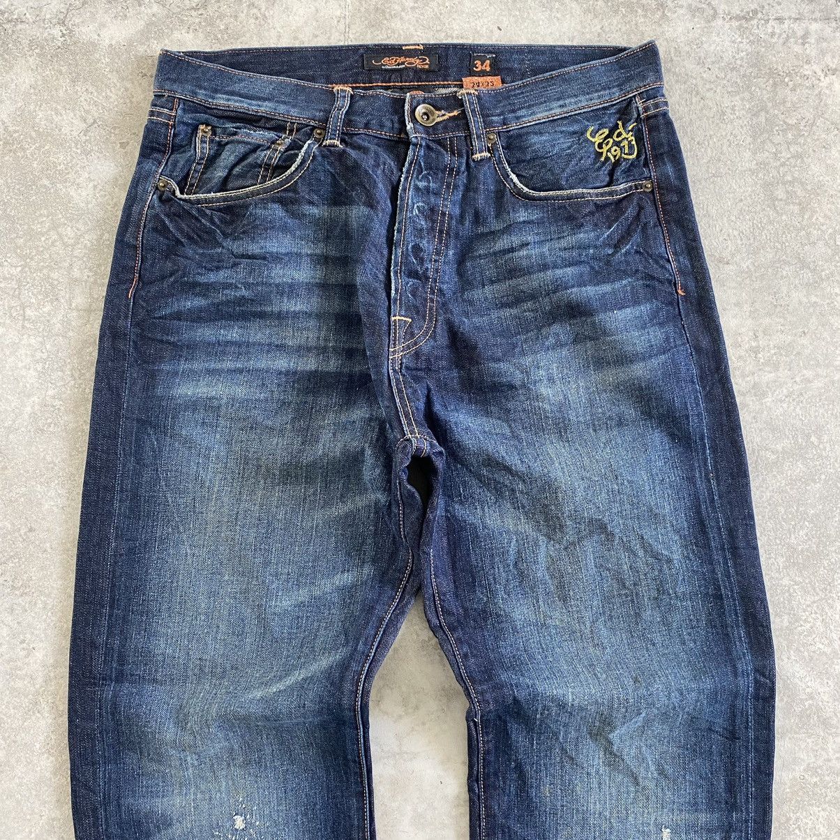 Ed Hardy Ed Hardy by Cristian Audigier Embroidery Baggy Denim Jeans Size US 34 / EU 50 - 5 Thumbnail