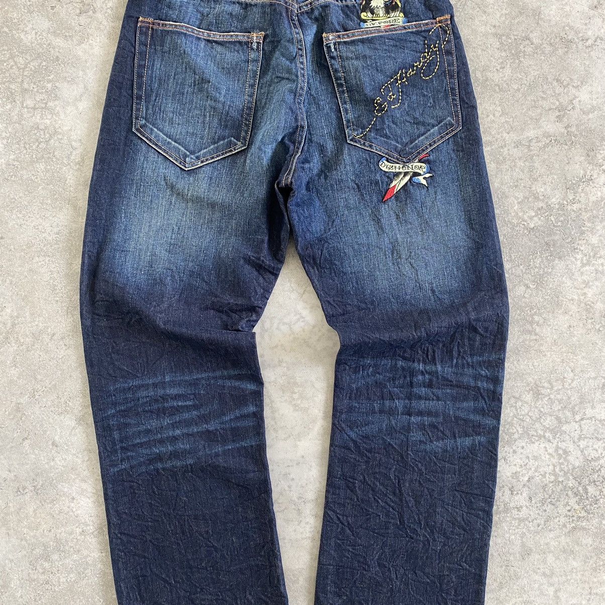 Ed Hardy Ed Hardy by Cristian Audigier Embroidery Baggy Denim Jeans Size US 34 / EU 50 - 18 Thumbnail