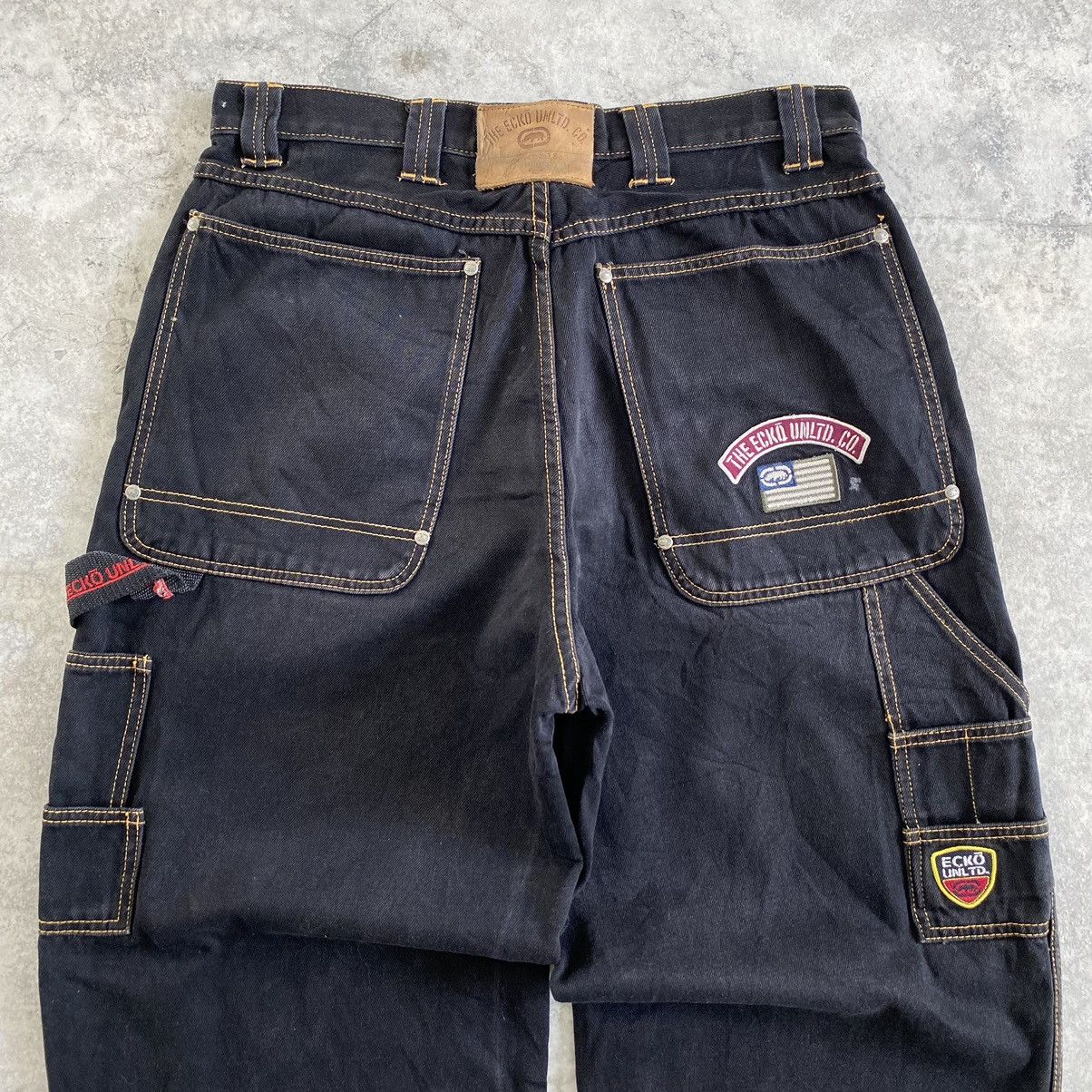 image of Ecko Unltd x Jnco Vintage Ecko Uniltd Carpenter Baggy Work Denim in Black, Men's (Size 34)