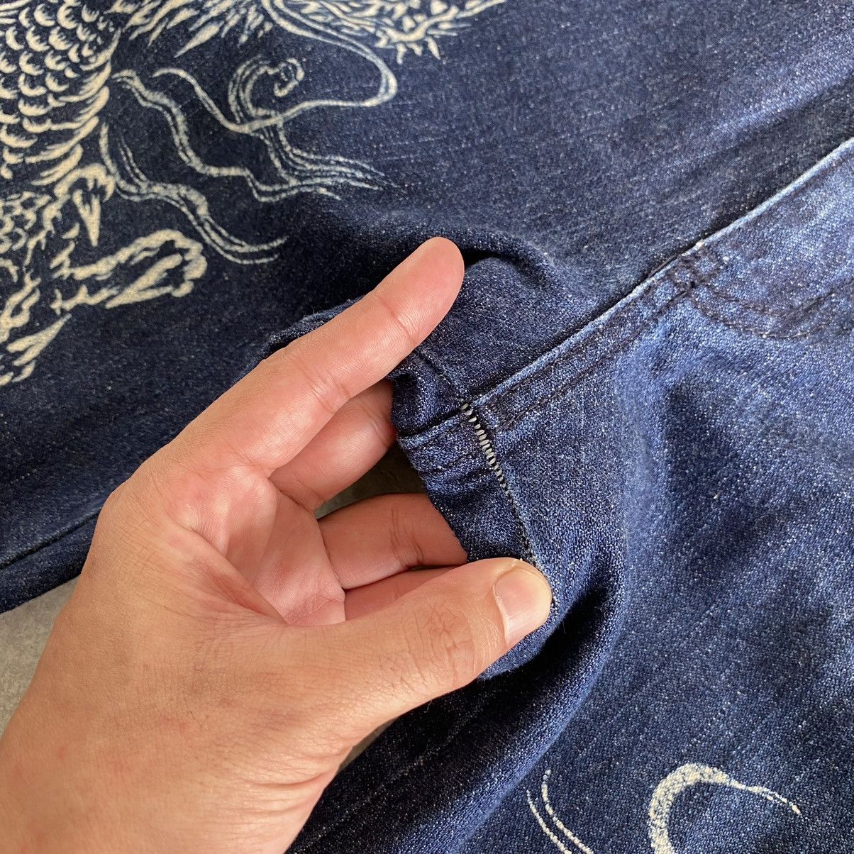 Japanese Brand Vomanie Printed Embroidery Sukajan Denim Jeans Size US 31 - 11 Thumbnail