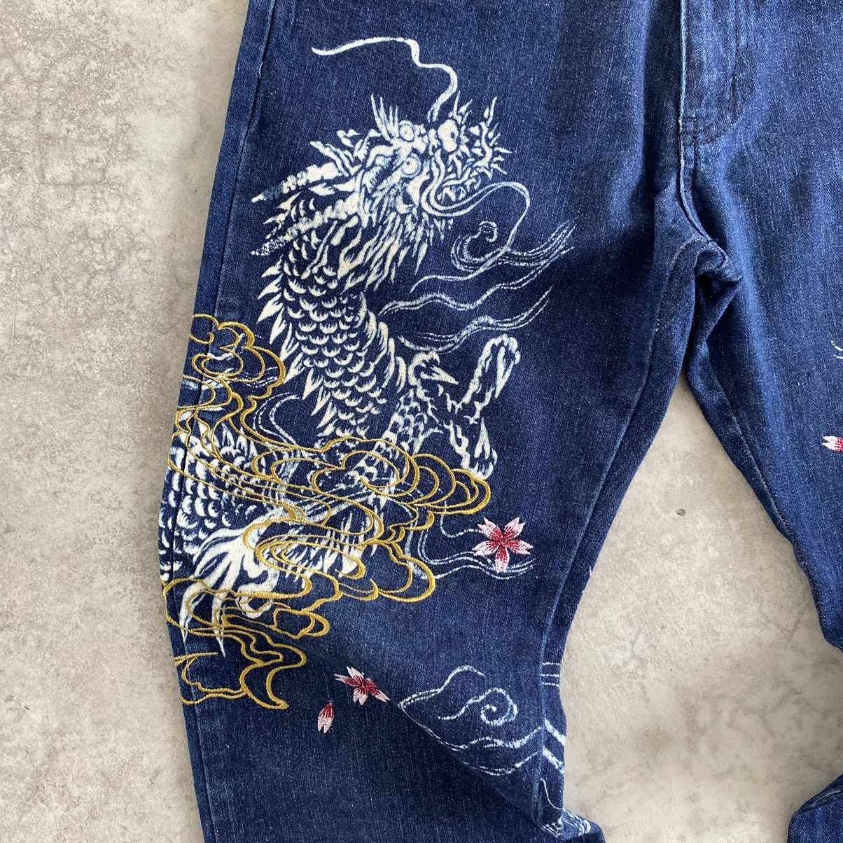 Japanese Brand Vomanie Printed Embroidery Sukajan Denim Jeans Size US 31 - 2 Thumbnail