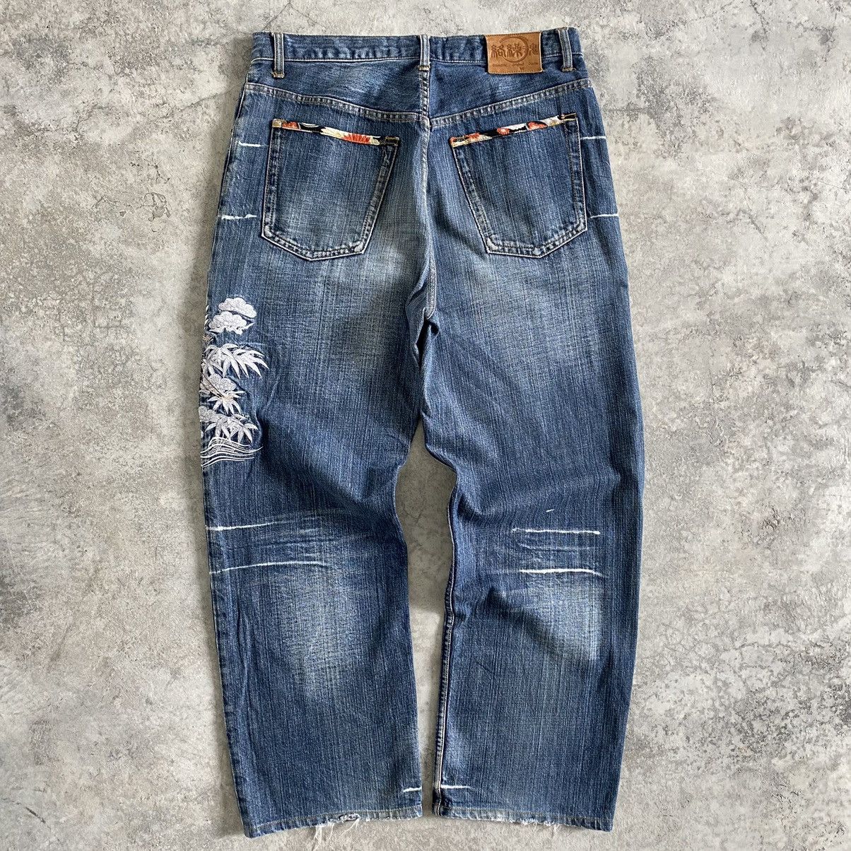 Karakuri Tamashii Karakuri Tamashii Embroidery Sukajan Denim Jeans Size US 34 / EU 50 - 15 Thumbnail