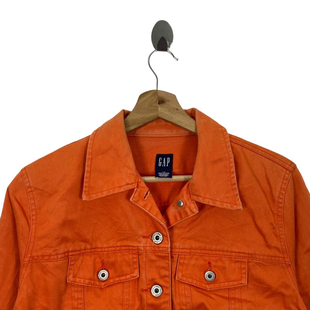 Gap Vintage GAP Pocket Crop Top Orange Jeans Jacket Size US XS / EU 42 / 0 - 2 Thumbnail
