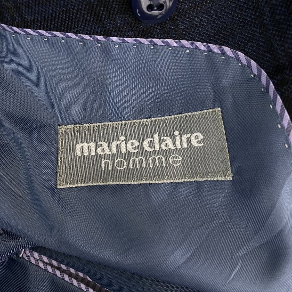 Vintage Vintage MARIE CLAIRE HOMME Check Tartan Navy Blazer Jacket Size US M / EU 48-50 / 2 - 4 Thumbnail