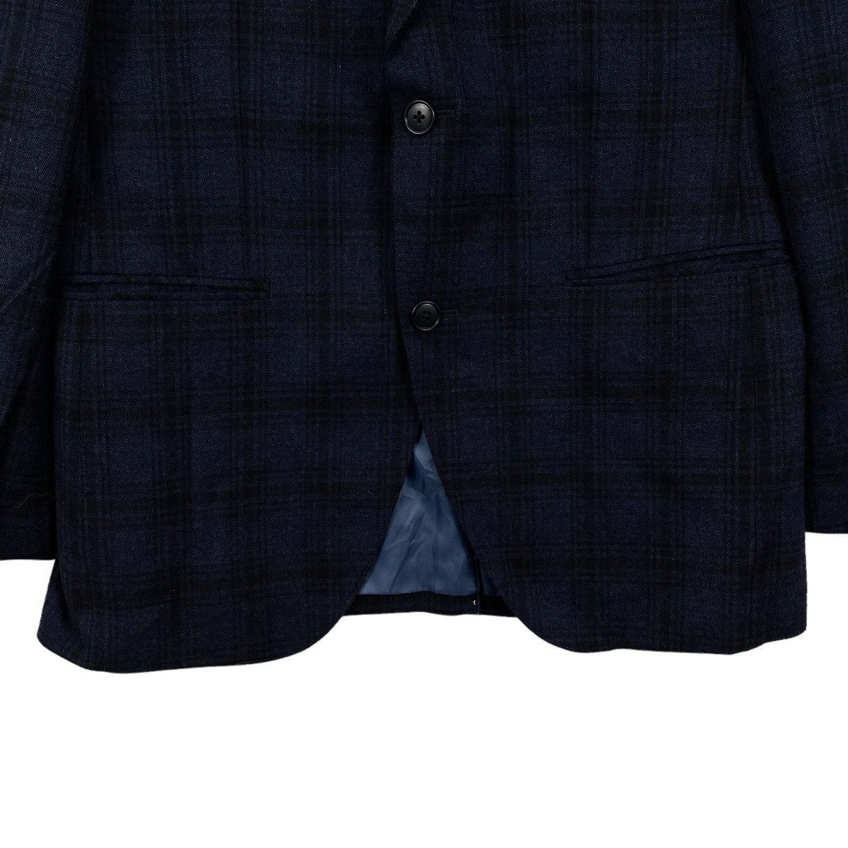 Vintage Vintage MARIE CLAIRE HOMME Check Tartan Navy Blazer Jacket Size US M / EU 48-50 / 2 - 3 Thumbnail