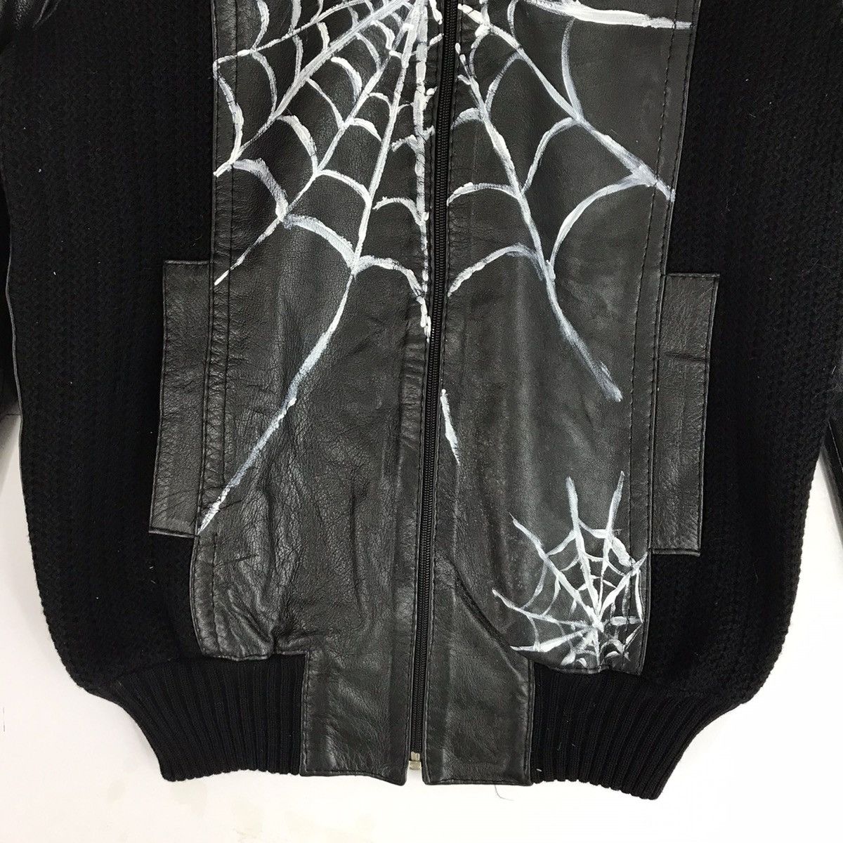 Vintage 🔥BINEFAR LEATHER KNIT ART CUSTOM SPIDER DEVIL JACKET Size US M / EU 48-50 / 2 - 4 Thumbnail