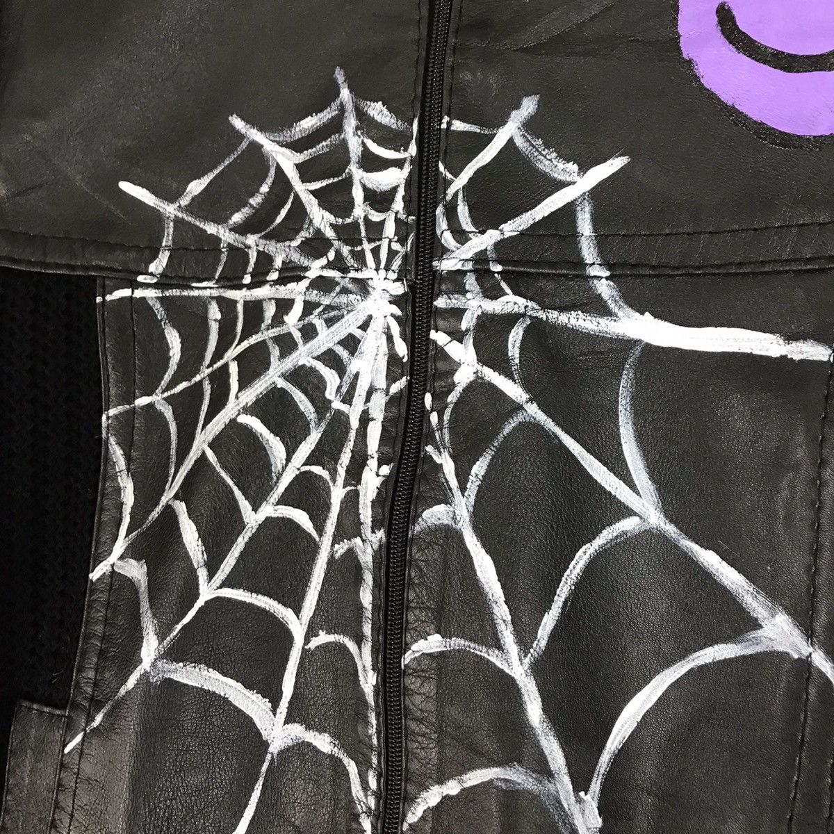 Vintage 🔥BINEFAR LEATHER KNIT ART CUSTOM SPIDER DEVIL JACKET Size US M / EU 48-50 / 2 - 7 Thumbnail