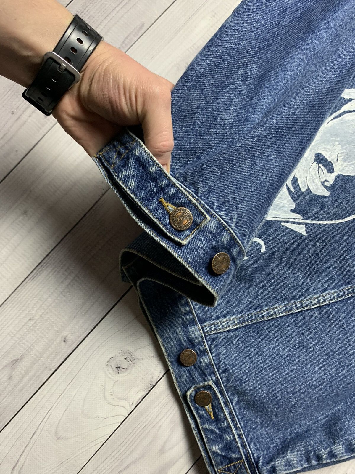 Rap Tees × Vintage × Wrangler Vintage Denim jacket 2Pac TuPac Wrangler Custom Rare Size M Size US M / EU 48-50 / 2 - 6 Thumbnail