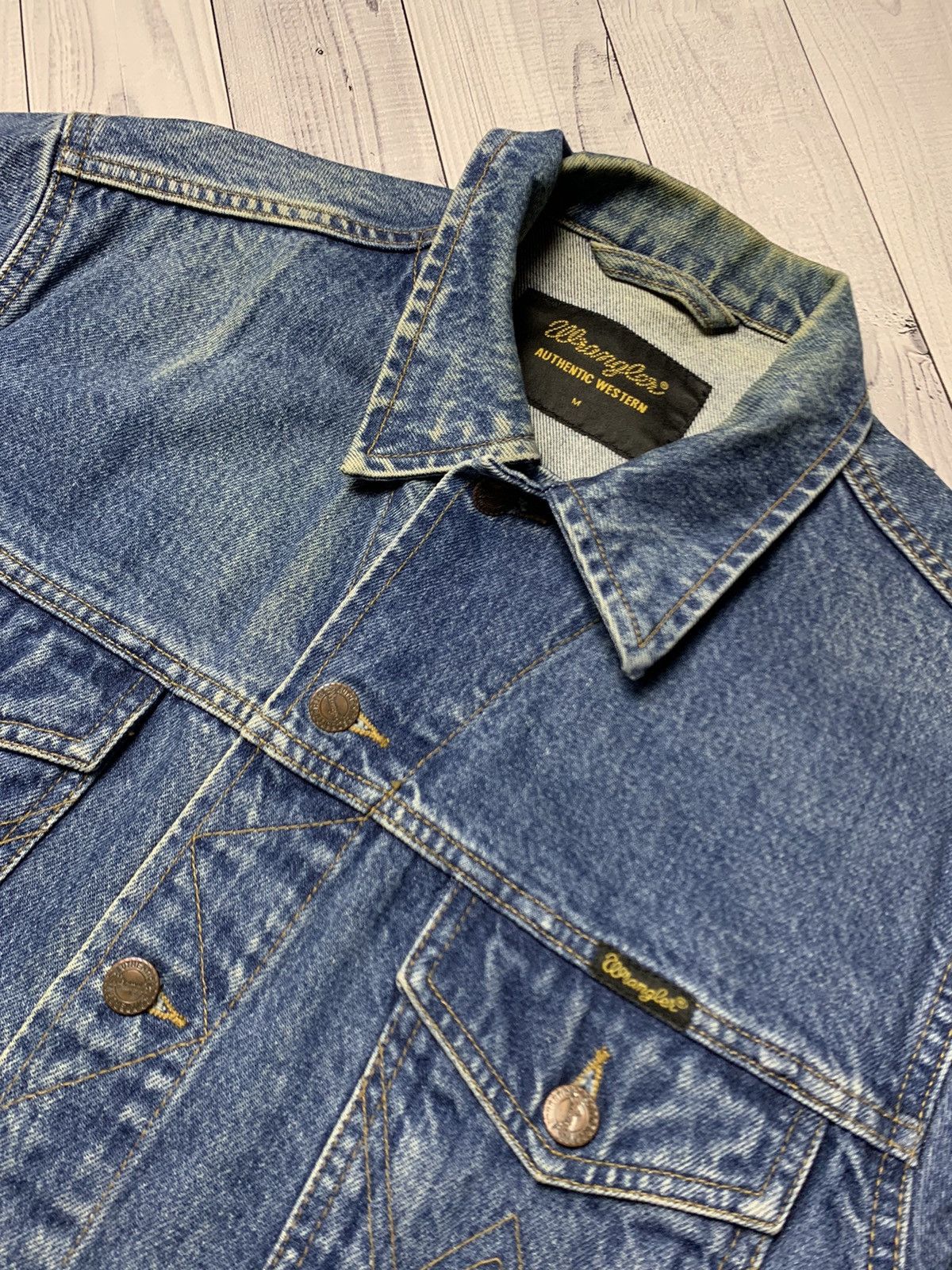 Rap Tees × Vintage × Wrangler Vintage Denim jacket 2Pac TuPac Wrangler Custom Rare Size M Size US M / EU 48-50 / 2 - 3 Thumbnail