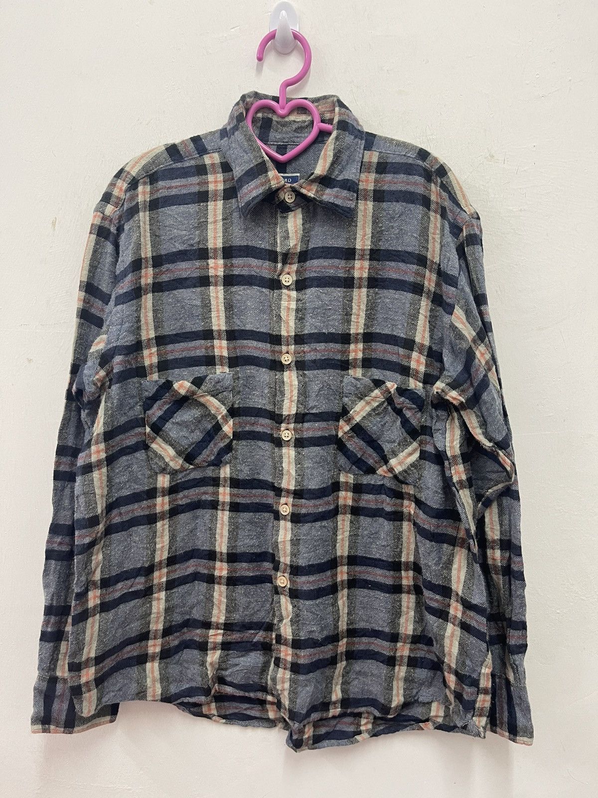 Rare Vintage 45RPM NMD Plaid Tartan Button Up Flannel