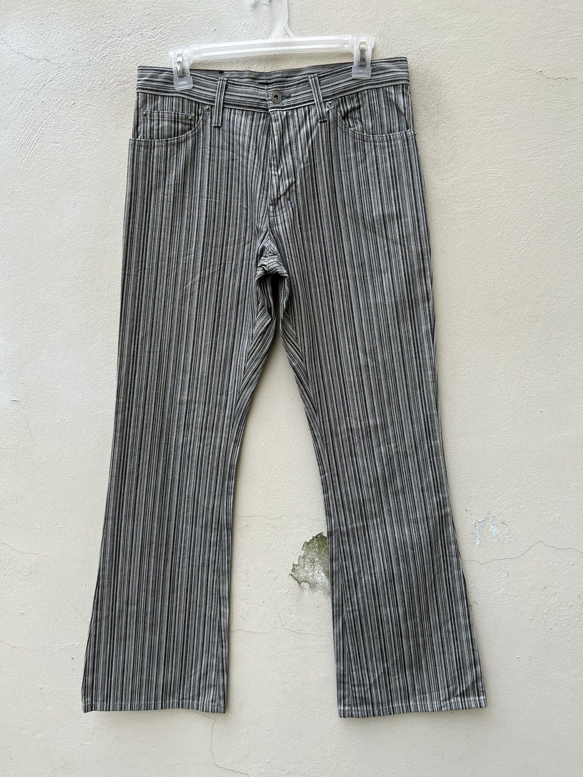 Morgan Homme Vintage Morgan Homme Japan Striped Flare Jeans Size US 30 / EU 46 - 3 Thumbnail