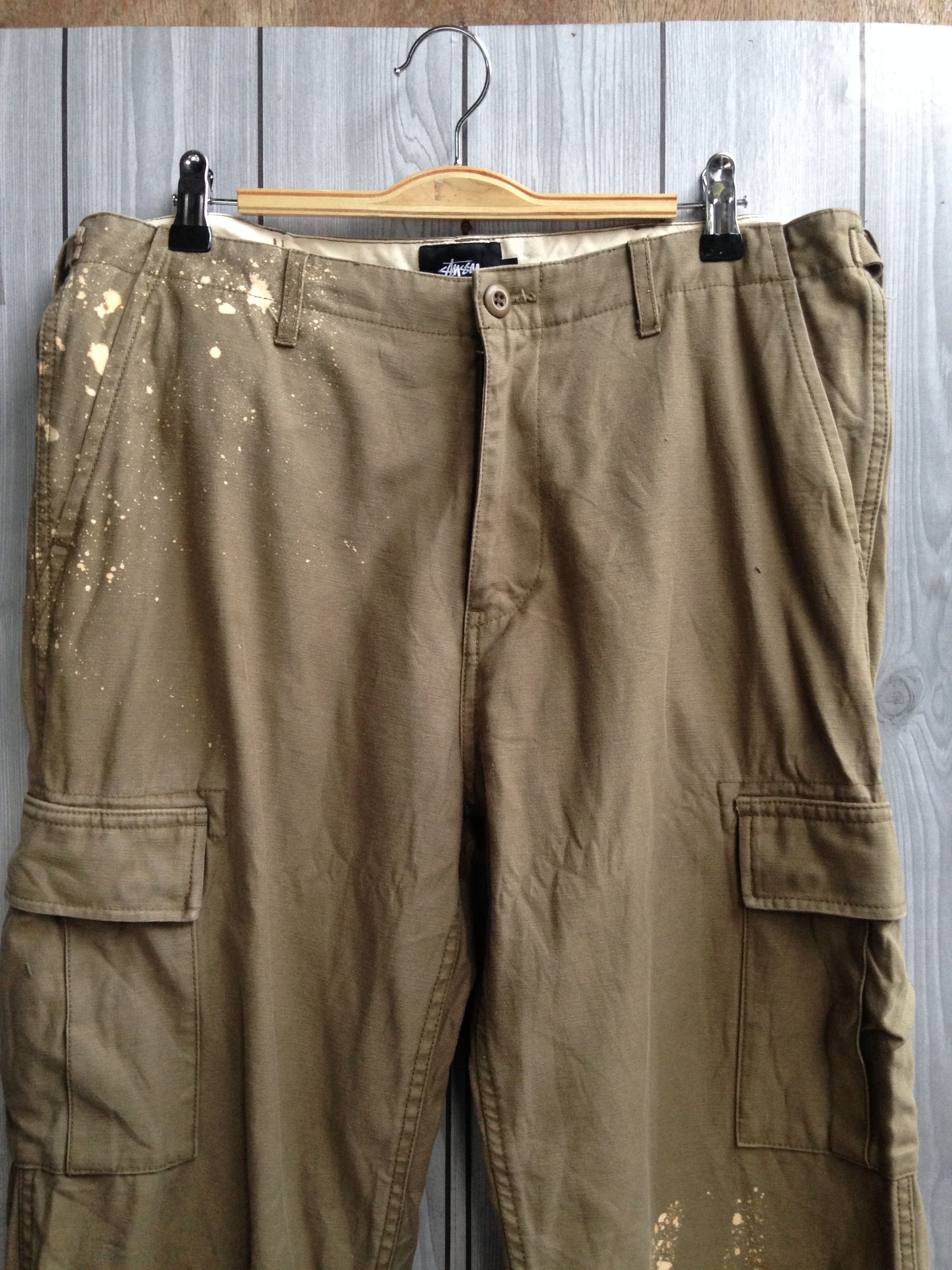 Stussy Stussy Bleach Sun Faded Cargo Olive Pant Size US 34 / EU 50 - 2 Thumbnail
