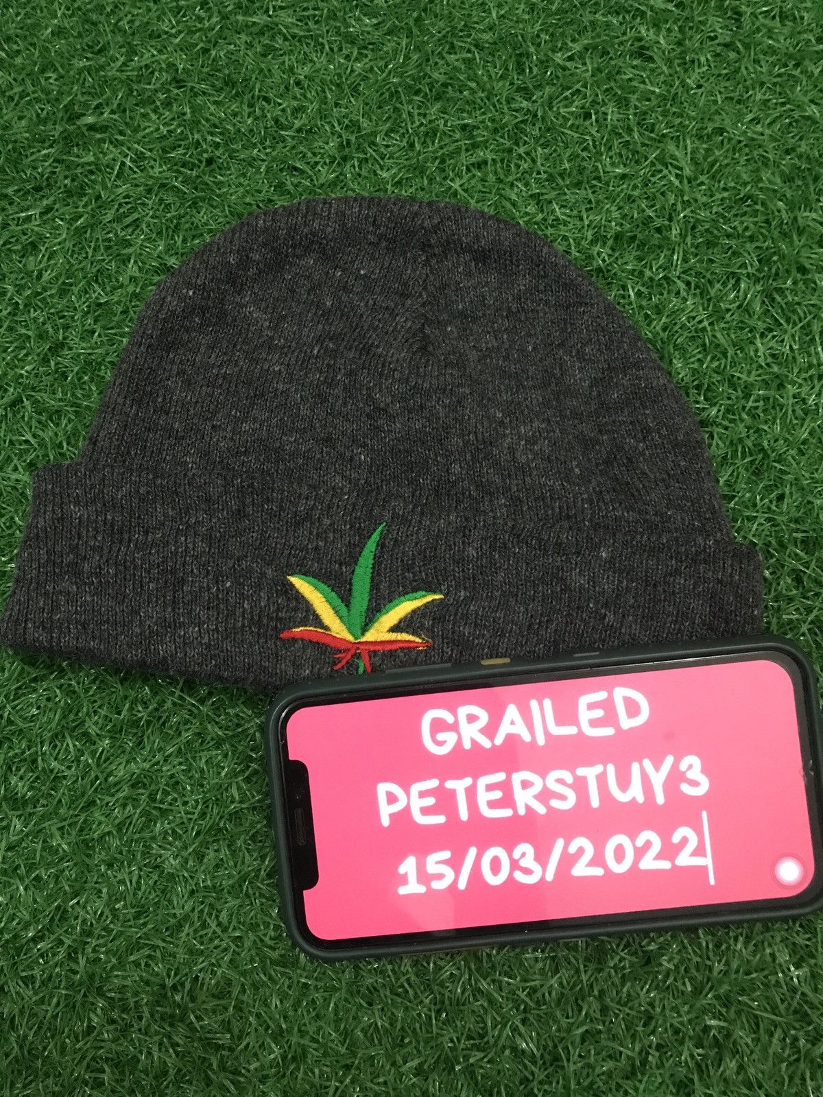Japanese Brand Vintage Canabis logo beanie Size ONE SIZE - 4 Thumbnail