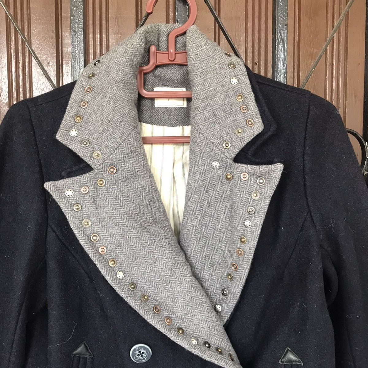 Japanese Brand Rare Design Double Layer Collar Ungrid Jacket Coat Size S / US 4 / IT 40 - 4 Thumbnail