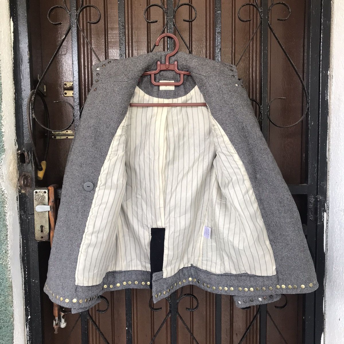 Japanese Brand Rare Design Double Layer Collar Ungrid Jacket Coat Size S / US 4 / IT 40 - 3 Thumbnail