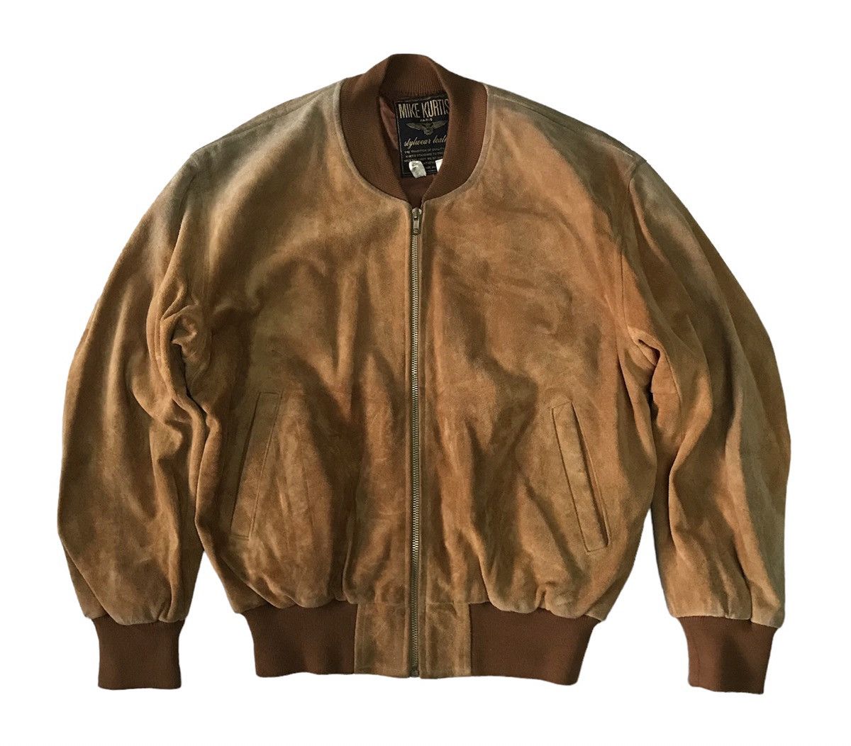 Leather Vtg Sun Faded Mark Kurtis Cow Leather Jacket Size US M / EU 48-50 / 2 - 1 Thumbnail