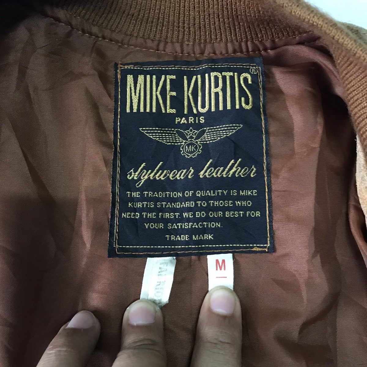 Leather Vtg Sun Faded Mark Kurtis Cow Leather Jacket Size US M / EU 48-50 / 2 - 19 Thumbnail