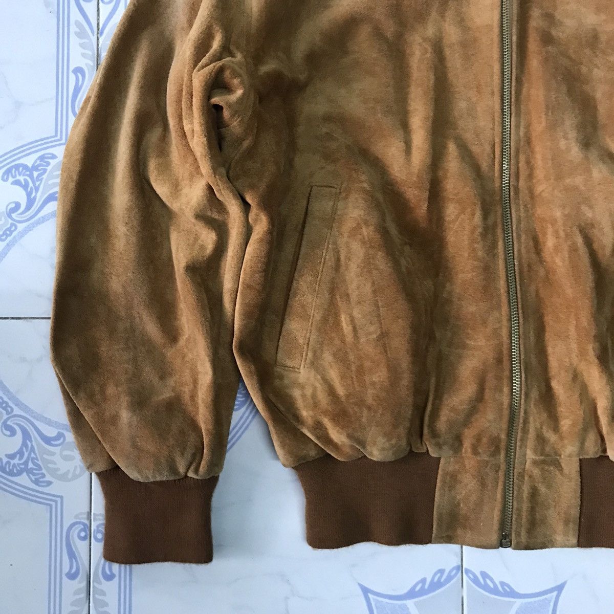 Leather Vtg Sun Faded Mark Kurtis Cow Leather Jacket Size US M / EU 48-50 / 2 - 3 Thumbnail