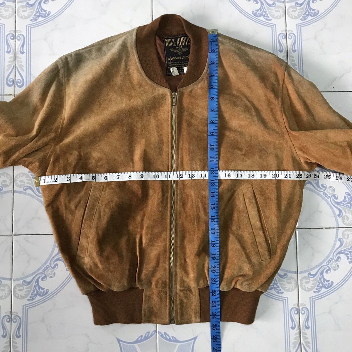 Leather Vtg Sun Faded Mark Kurtis Cow Leather Jacket Size US M / EU 48-50 / 2 - 16 Thumbnail