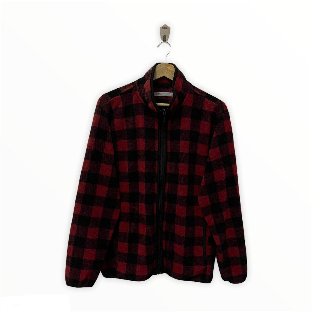 Micro Fleece x Uniqlo Zipper Red Tartan Sweater