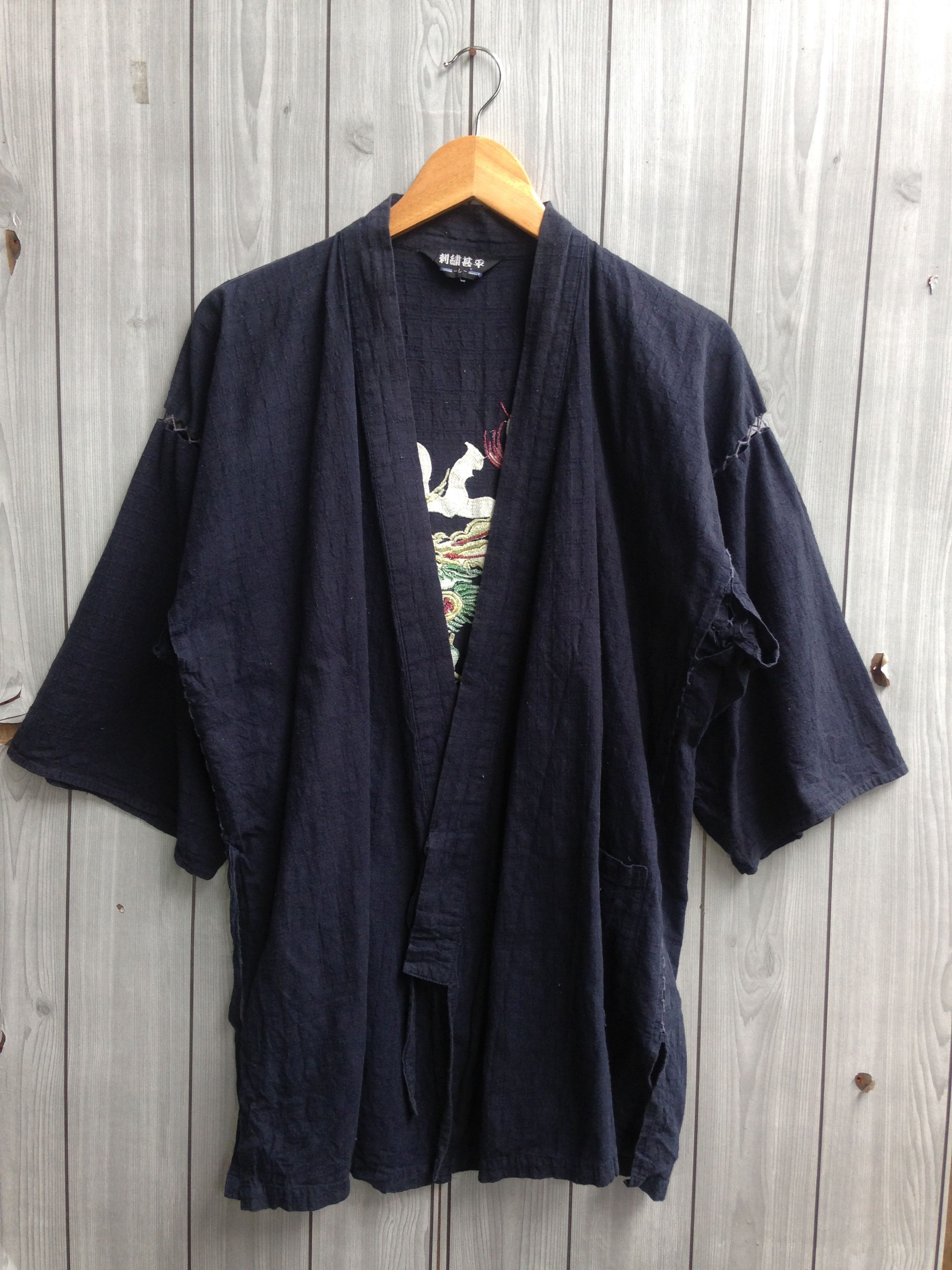 Japanese Brand Dragon Fire Embroidered Graphic Kimono Size US L / EU 52-54 / 3 - 4 Thumbnail