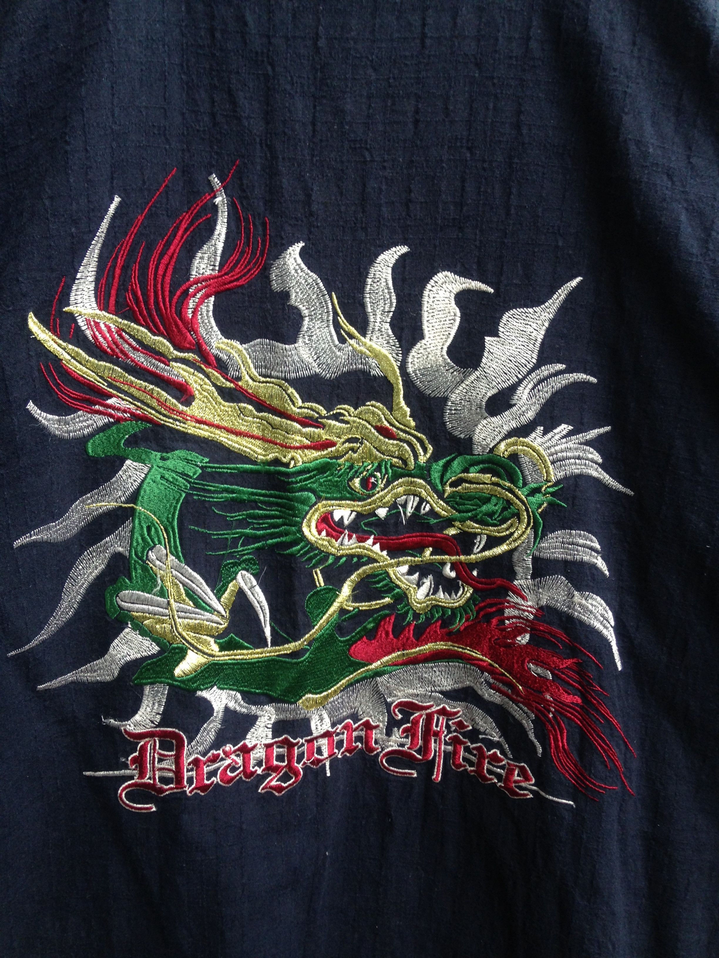 Japanese Brand Dragon Fire Embroidered Graphic Kimono Size US L / EU 52-54 / 3 - 2 Thumbnail