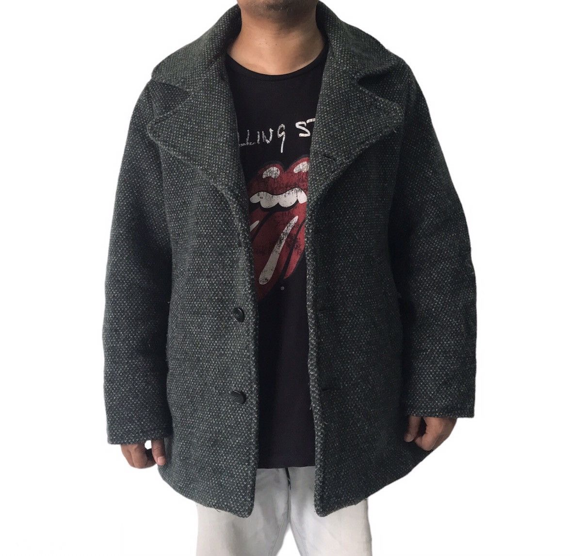 agnes b. 💥Double Collar Style Agnes B Homme Wool Coat Jacket Size US M / EU 48-50 / 2 - 2 Thumbnail