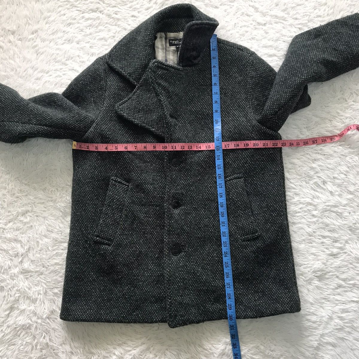 agnes b. 💥Double Collar Style Agnes B Homme Wool Coat Jacket Size US M / EU 48-50 / 2 - 17 Thumbnail