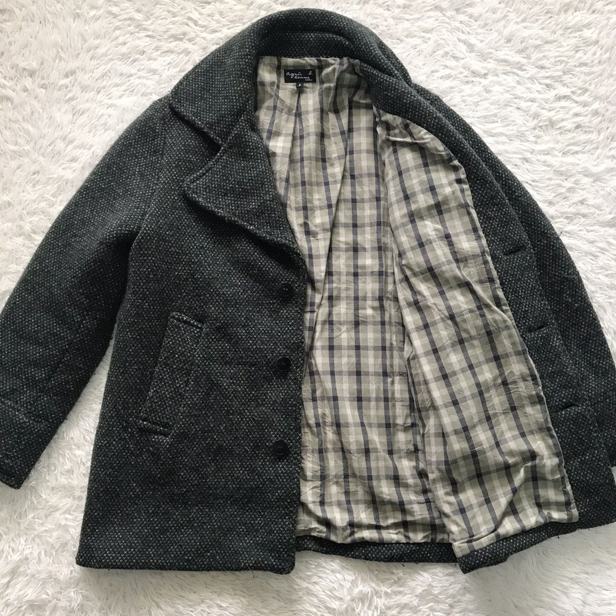 agnes b. 💥Double Collar Style Agnes B Homme Wool Coat Jacket Size US M / EU 48-50 / 2 - 15 Thumbnail