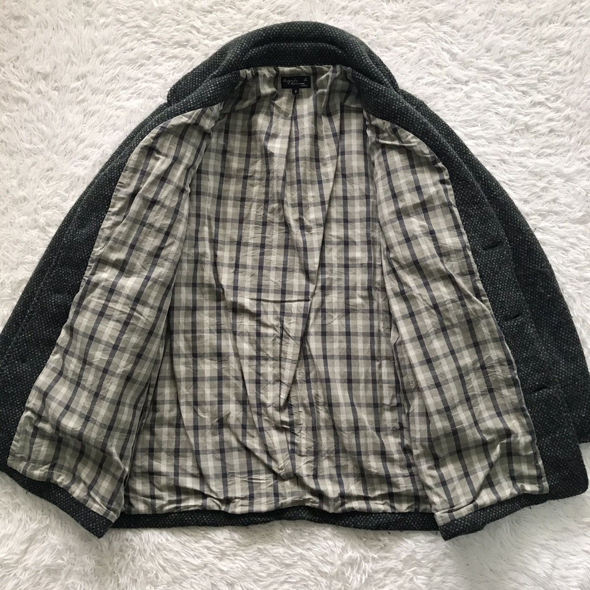 agnes b. 💥Double Collar Style Agnes B Homme Wool Coat Jacket Size US M / EU 48-50 / 2 - 16 Thumbnail