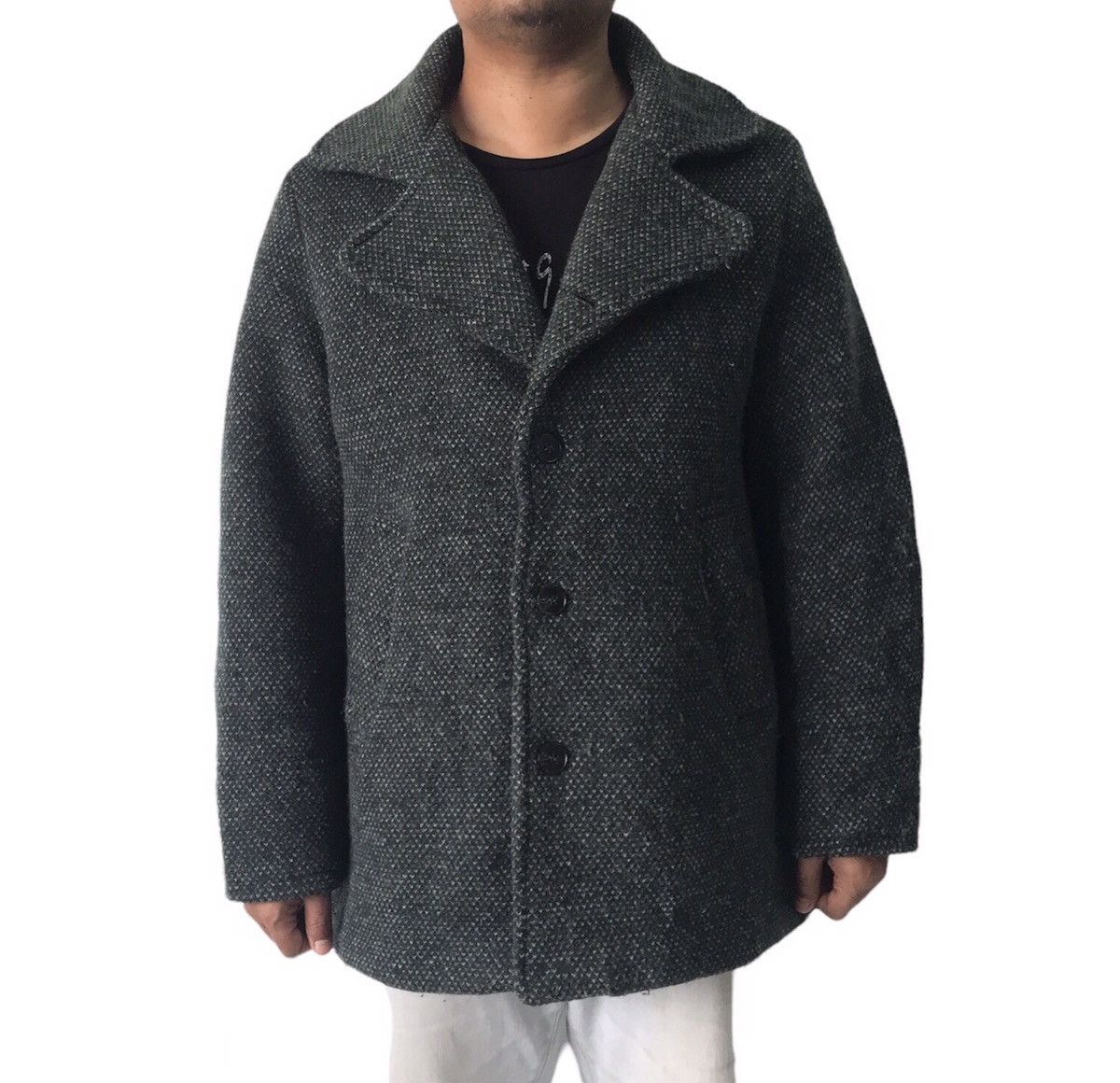 agnes b. 💥Double Collar Style Agnes B Homme Wool Coat Jacket Size US M / EU 48-50 / 2 - 1 Thumbnail