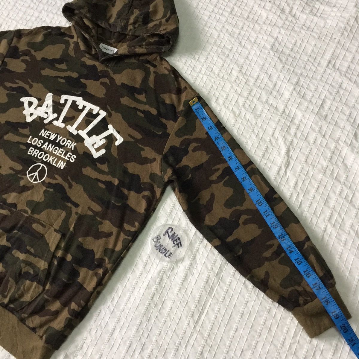 Japanese Brand Browny hoodie camouflage spellout Battle New York Size US M / EU 48-50 / 2 - 16 Thumbnail